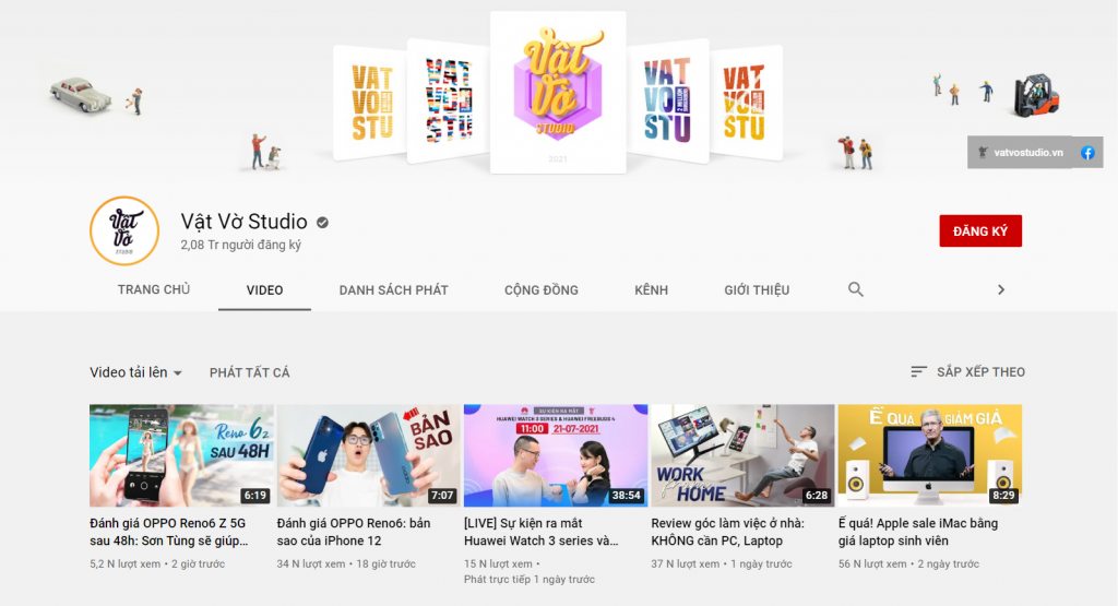 Vật Vờ Studio là một kênh Youtube với content dạng review sản phẩm công nghệ khá nổi tiếng