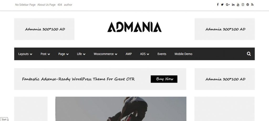 Admania cũng được tối ưu hóa về tốc độ, điều này rất có lợi cho quá trình chuyển đổi của trang web