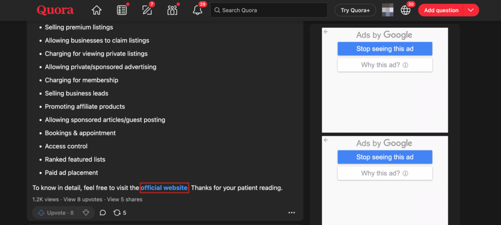 Trả lời câu hỏi trên Quora, Reddit và mạng xã hội để kiếm tiền từ affiliate link