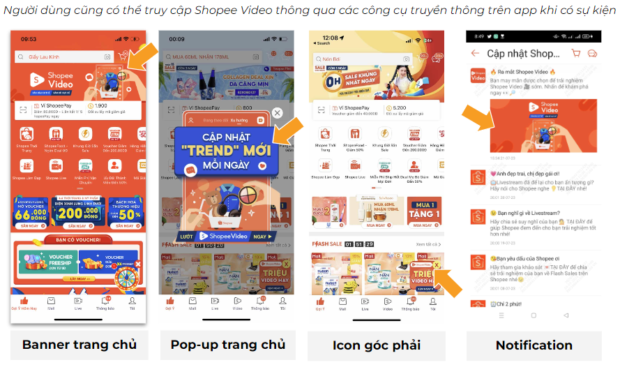 Truy cập Shopee Video để bắt đầu kiếm tiền online affiliate Shopee video
